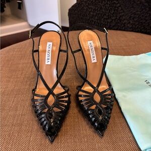 Aquazzura Black Strappy Heels